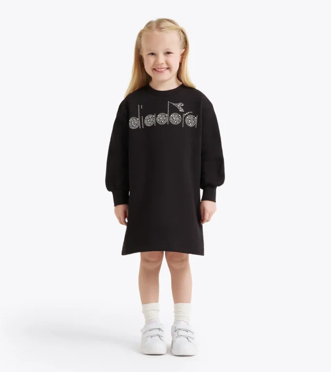 Jg. Dress Rhinestone Td Robe doublée en polaire – Filles