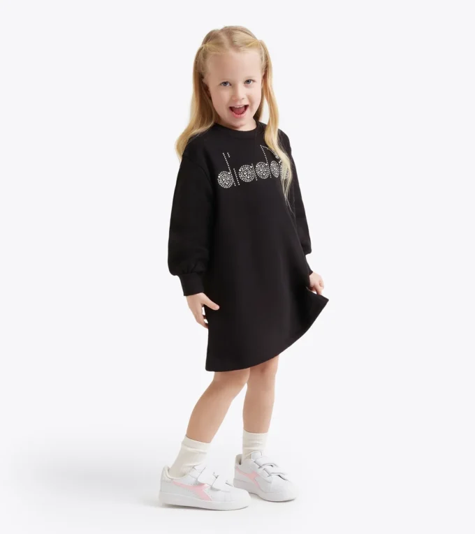 Jg. Dress Rhinestone Td Robe doublée en polaire – Filles