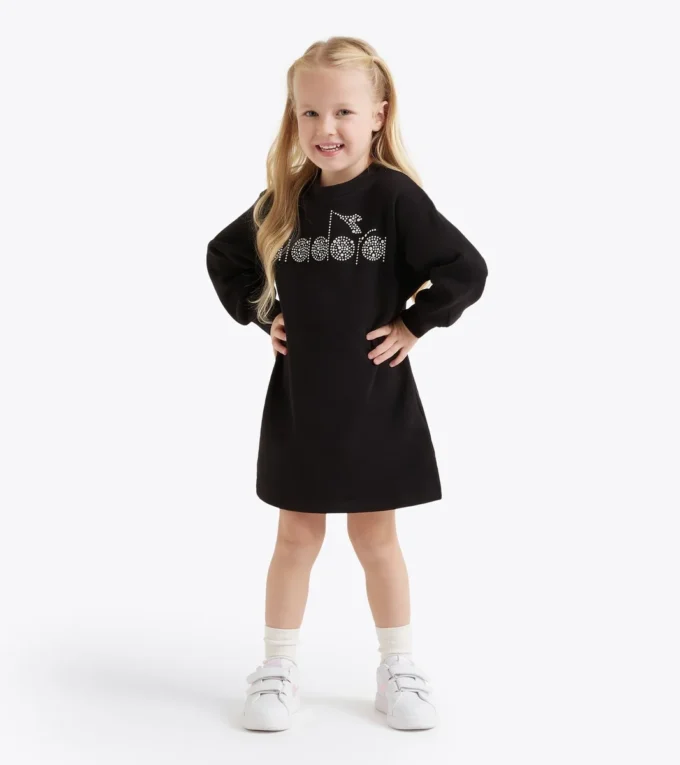 Jg. Dress Rhinestone Td Robe doublée en polaire – Filles