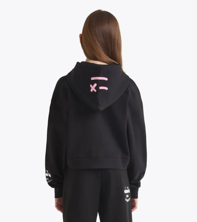 Jg. Hoodie Fz Pink Smile Sweat à capuche avec détails délavés – Fille
