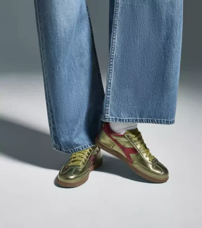 Trainer Metalized Baskets en cuir métallisé